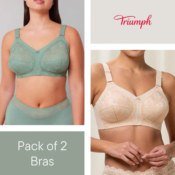 Pack of-2 Triumph Doreen Classic Non-Padded Full Coverage Bra for Women